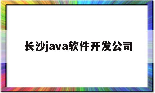 长沙java软件开发公司(长沙java开发工程师)
