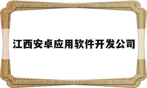 江西安卓应用软件开发公司(江西的软件公司)