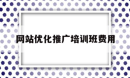 网站优化推广培训班费用(网站优化推广怎么样)