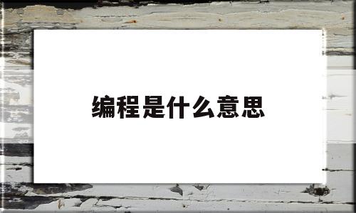 编程是什么意思(编程能干什么)