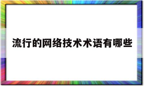 流行的网络技术术语有哪些(目前的网络流行语)