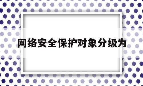 网络安全保护对象分级为(网络安全等级保护对象包括)