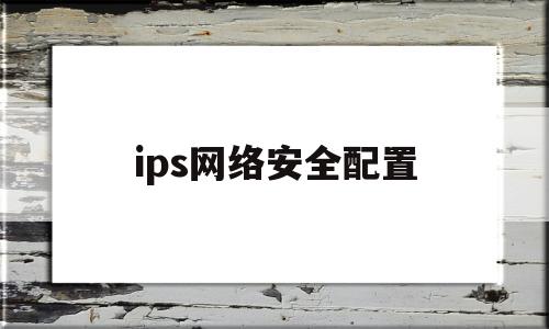 ips网络安全配置(ips 安全)