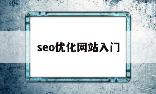 seo优化网站入门(seo网站优化详解)