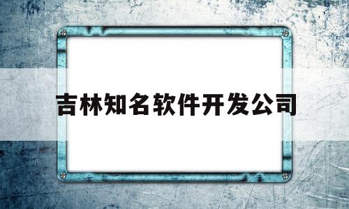 吉林知名软件开发公司(吉林市软件开发公司)