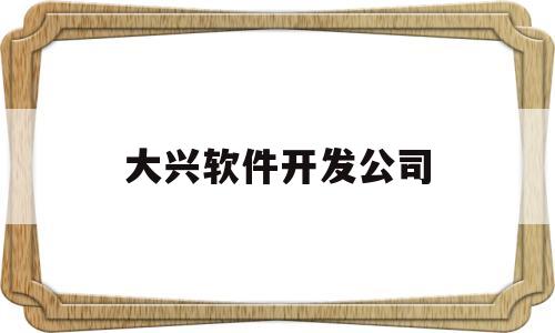 大兴软件开发公司(大兴软件开发公司排名)