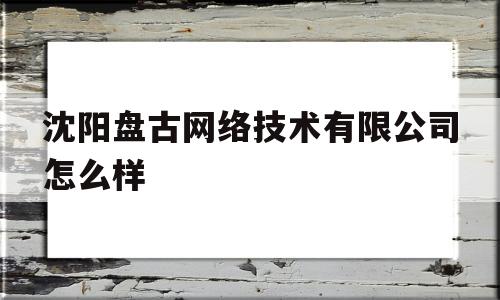 沈阳盘古网络技术有限公司怎么样(沈阳盘古网络技术有限公司怎么样啊)