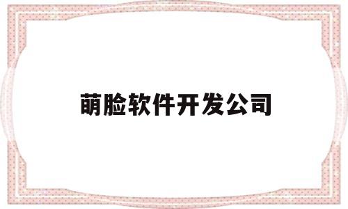 萌脸软件开发公司(沈阳软件开发公司排名)